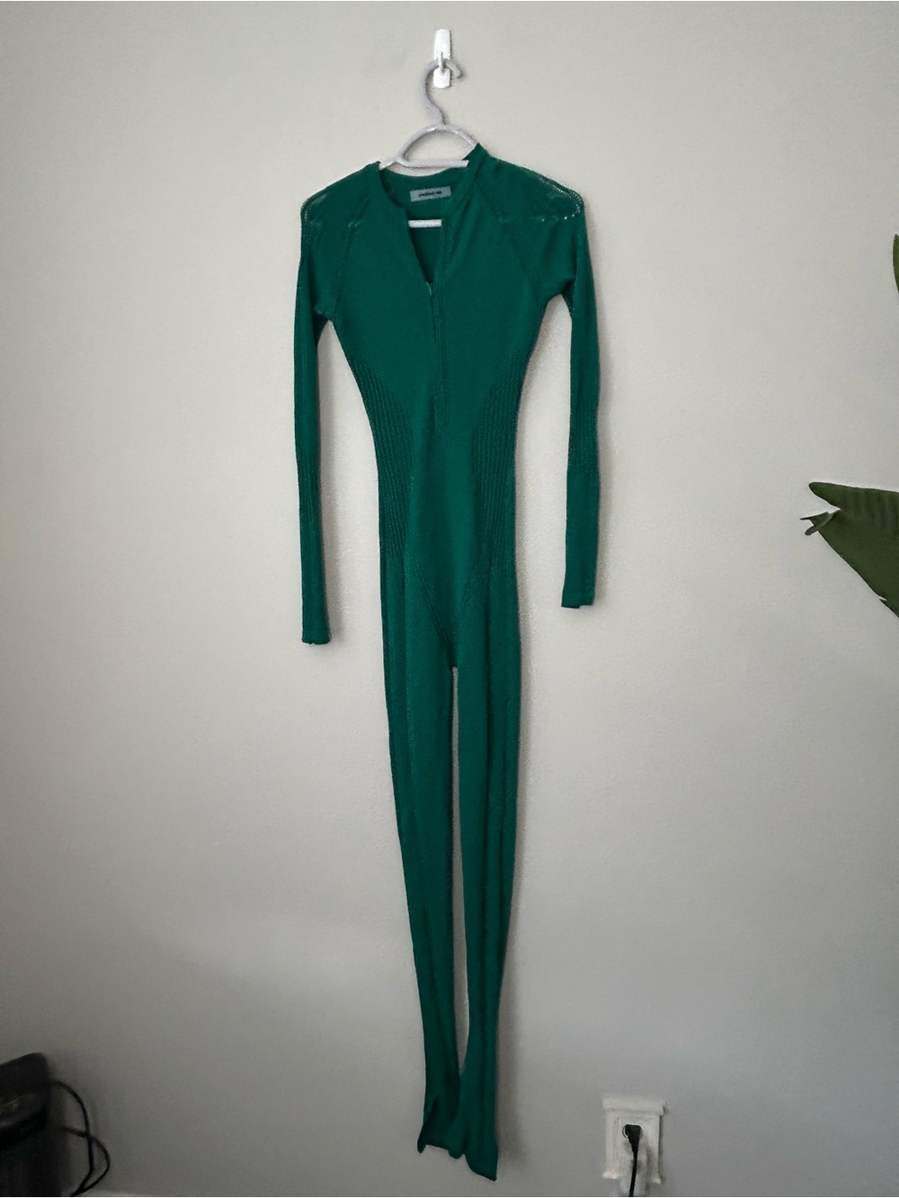Manière De Voir Emerald Green Ribbed Long-Sleeve Jumpsuit